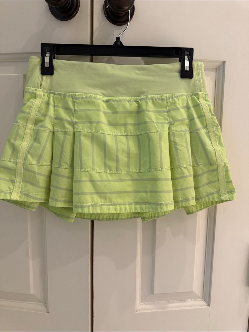 lululemon athletica Lime Green Striped Skater Skirt